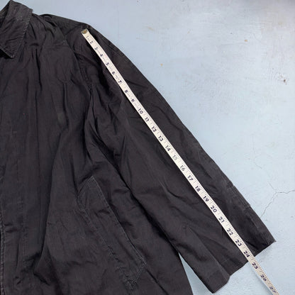 Vintage All Weather Trench Coat Mens Black Button Rain Coat 1960s 60s Liner