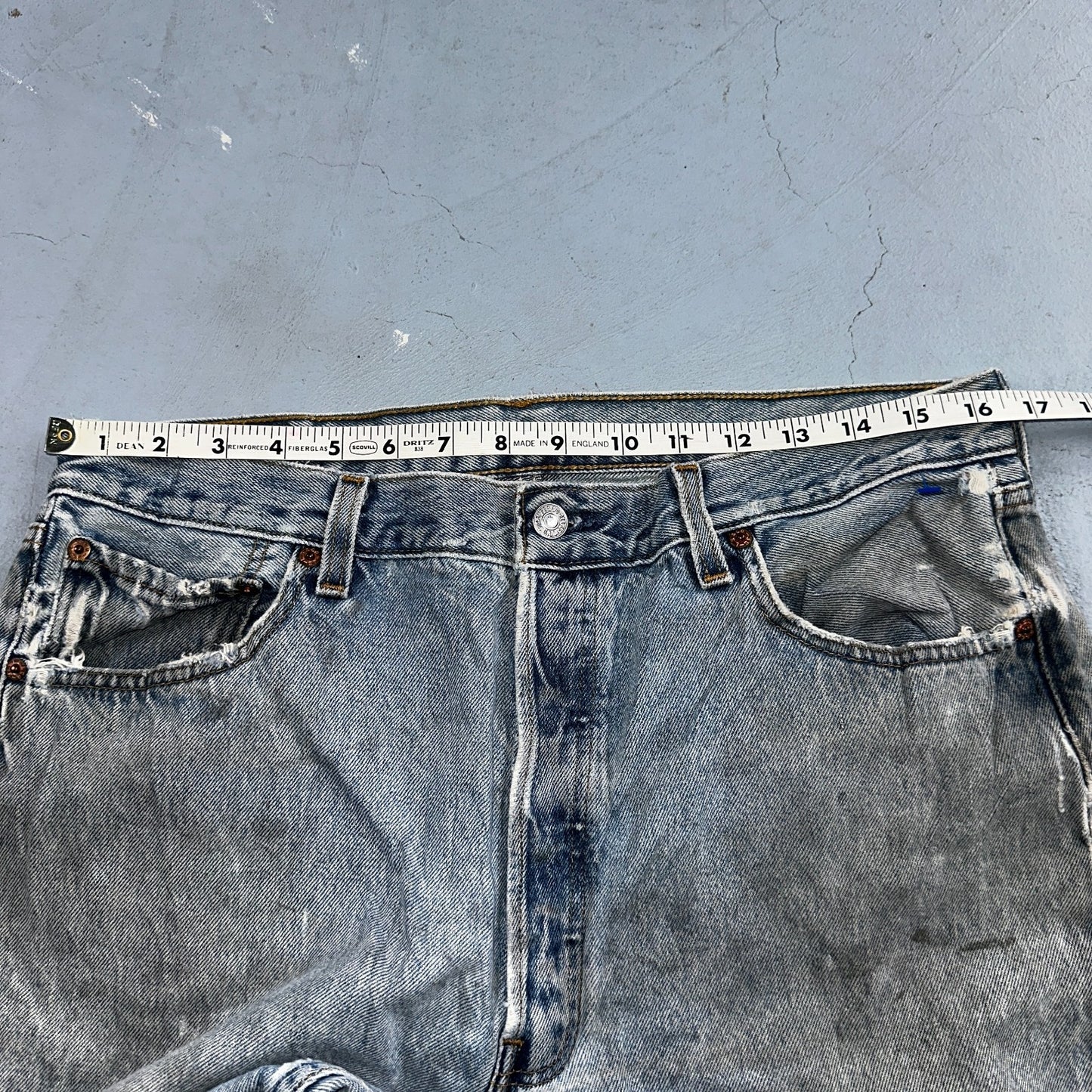 Levis 501 Vintage Y2K 90s XX Straight Leg Jeans Blue Light Wash 36x34 Act 33x32