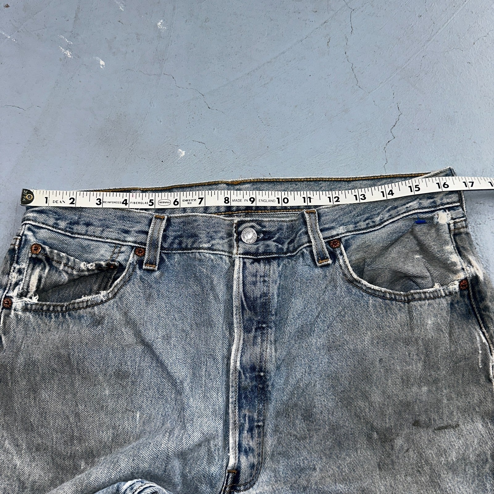 Levis 501 Vintage Y2K 90s XX Straight Leg Jeans Blue Light Wash 36x34 Act 33x32