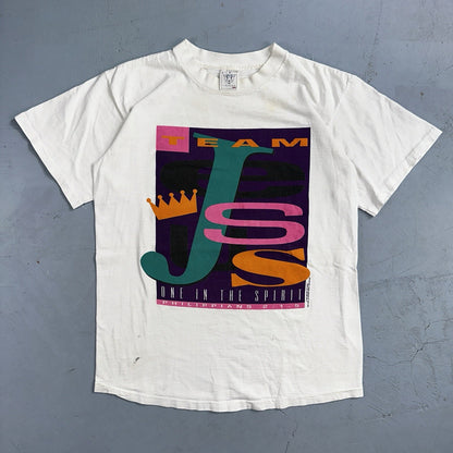 Jesus Team Vintage T Shirt Single Stitch 90s Delta Bible Study Cool USA Pray