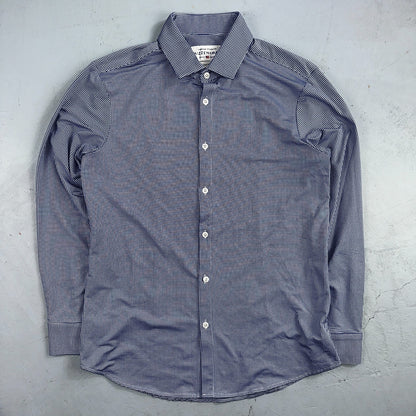 Mizzen Main Spinnaker Collection Shirt Mens L Trim Fit Navy Gingham Performance