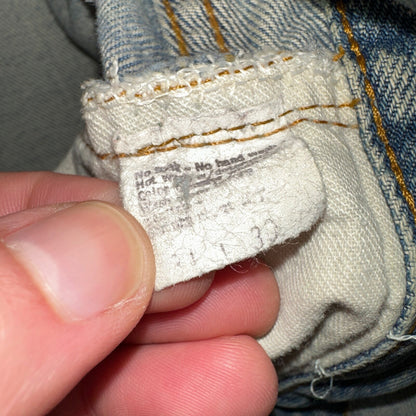 Levis 501 Vintage 80s Redline Selvedge USA XX Jeans Light Wash Thrashed Ac 29x26