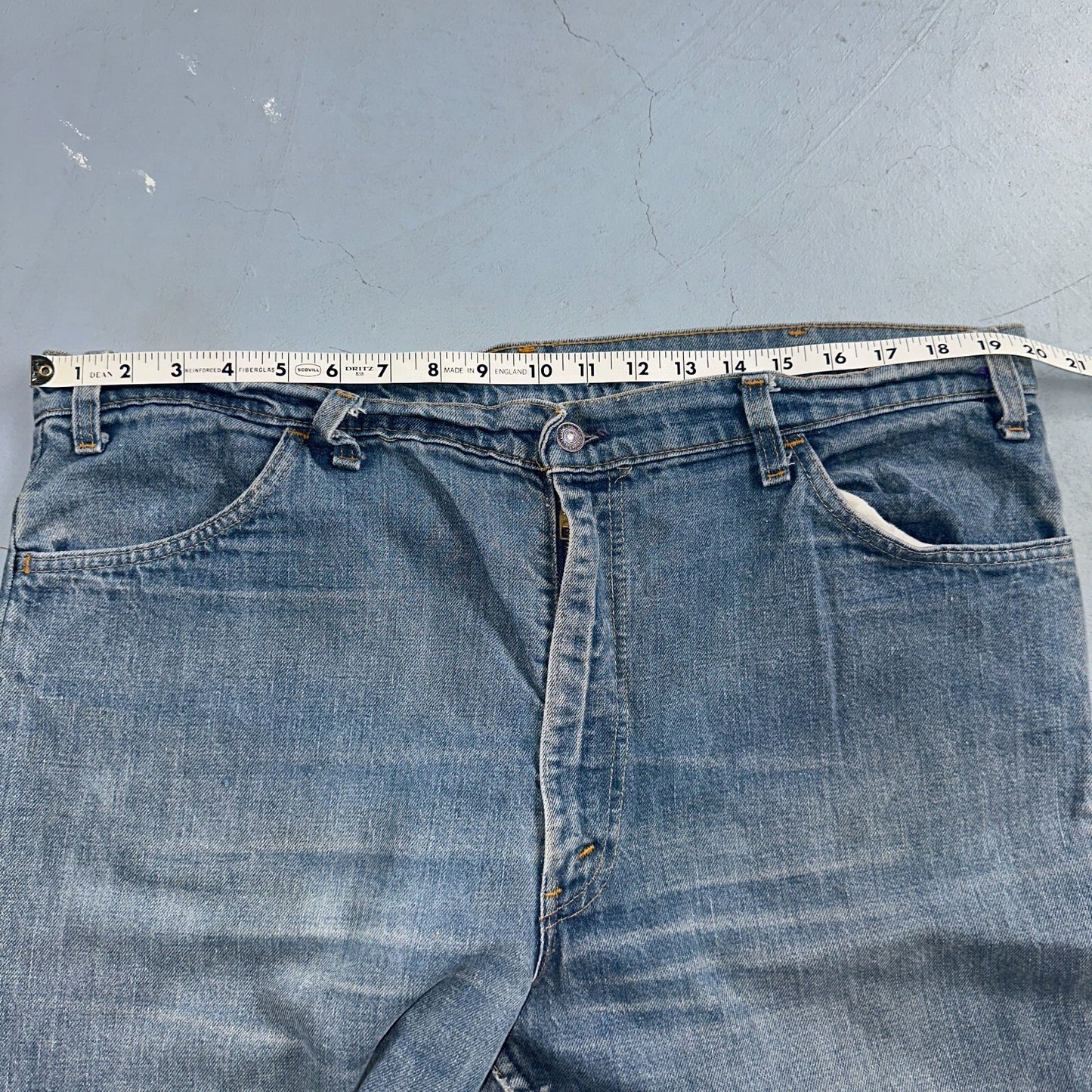 Levis 646 Vintage 70s USA Orange Tab Bootcut Flare Blue Bell Bottom Jeans 40x30