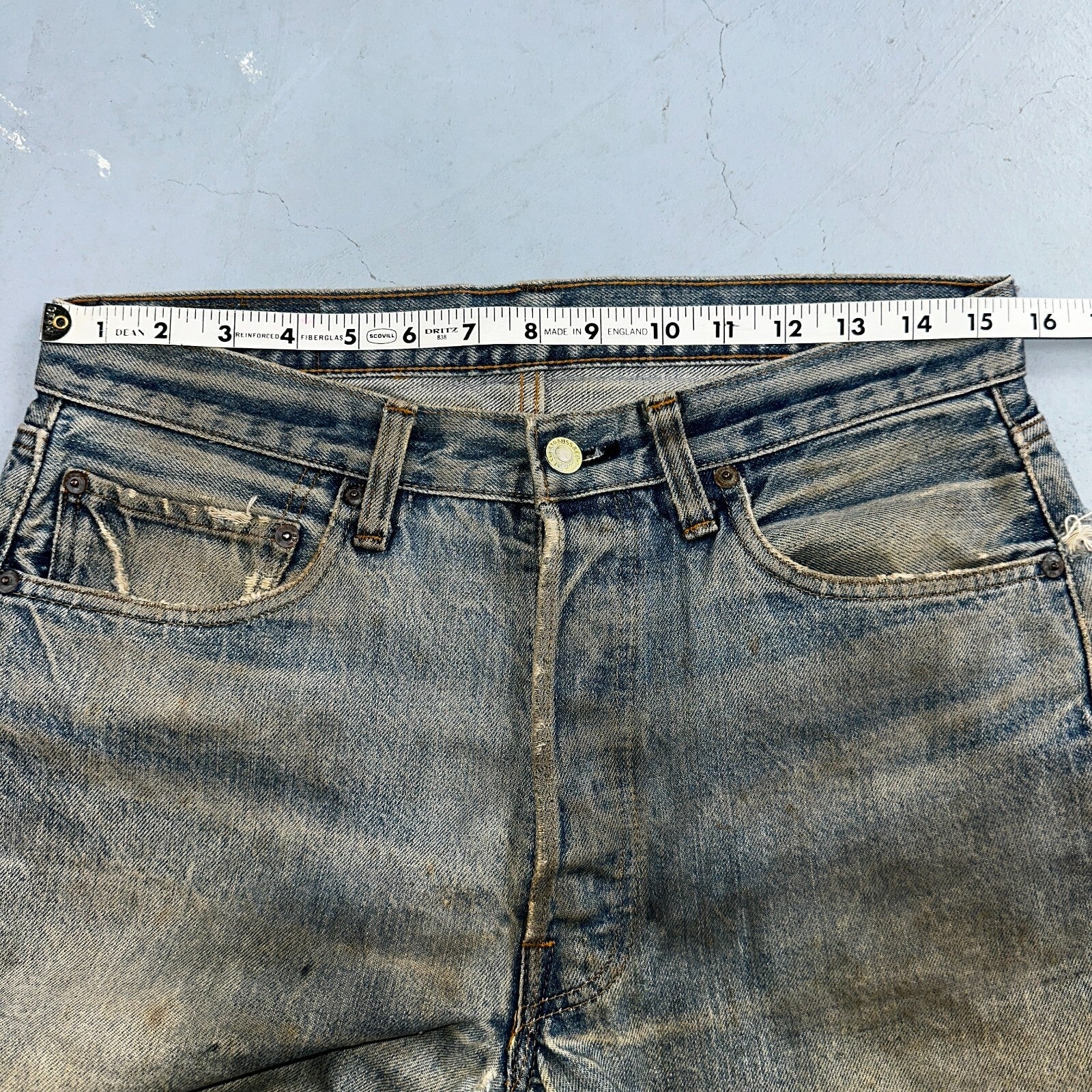 Levis 501 Vintage 80s Redline Selvedge USA XX Jeans Med Wash 34x38 Act 31x27