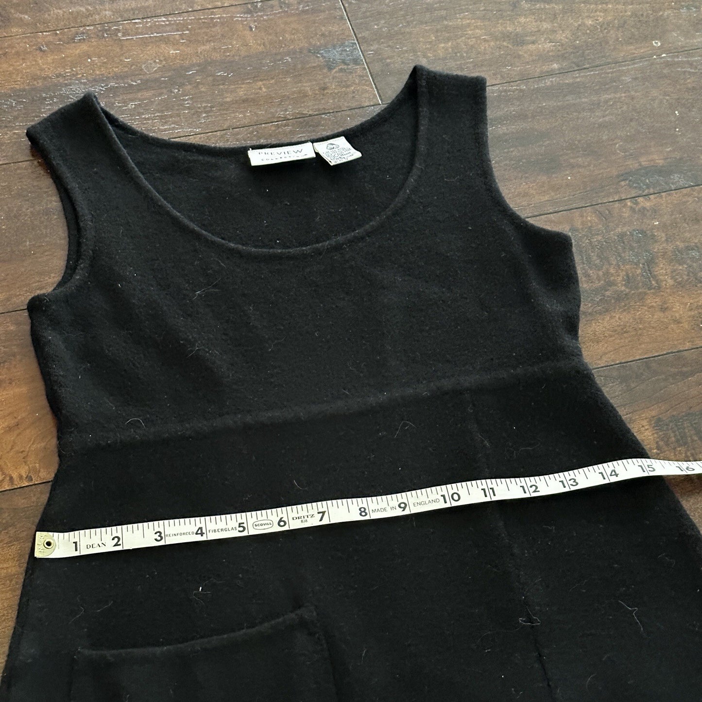 Preview Collection S Black Pure Wool X Fine Merino Sweater Dress Sleevless VTG