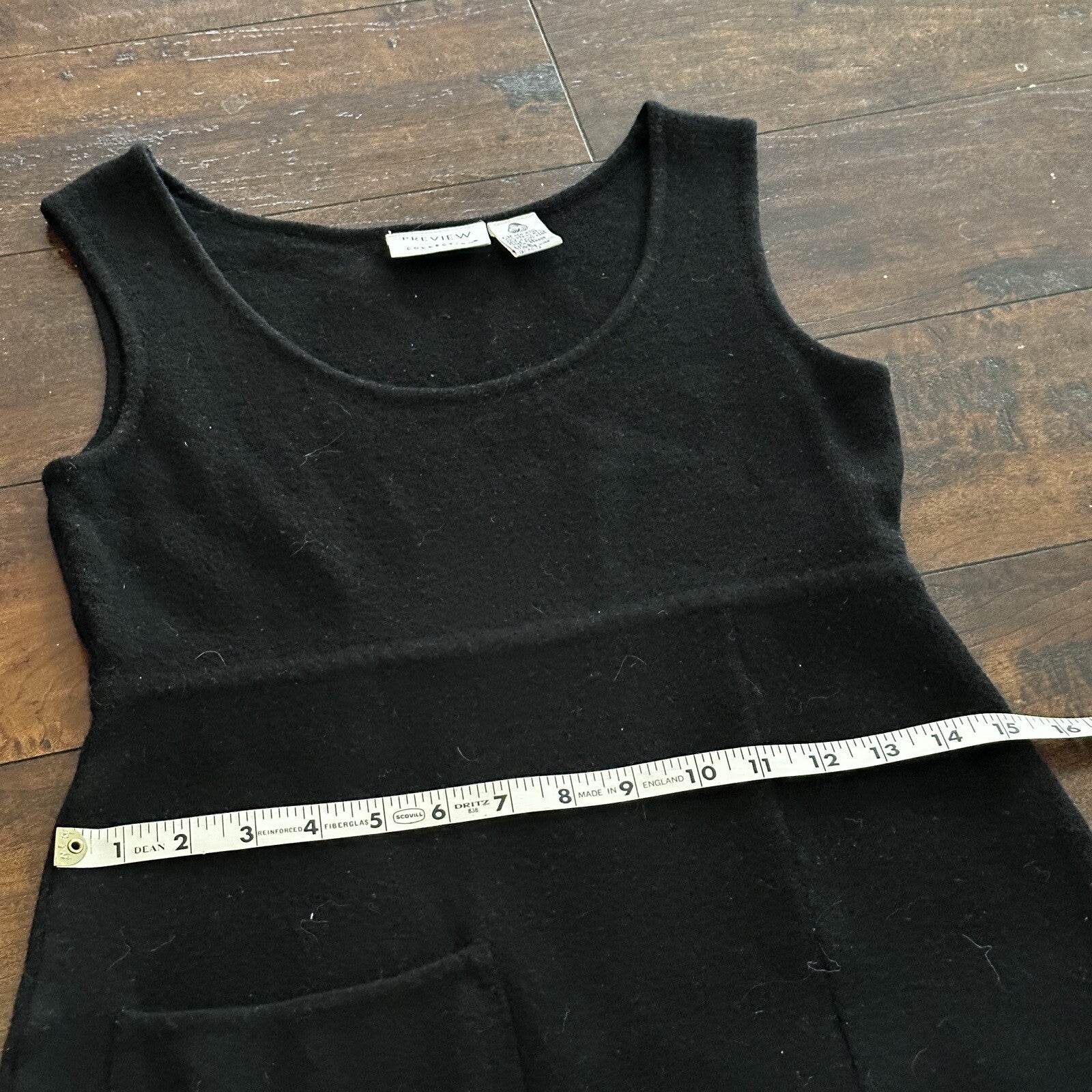 Preview Collection S Black Pure Wool X Fine Merino Sweater Dress Sleevless VTG