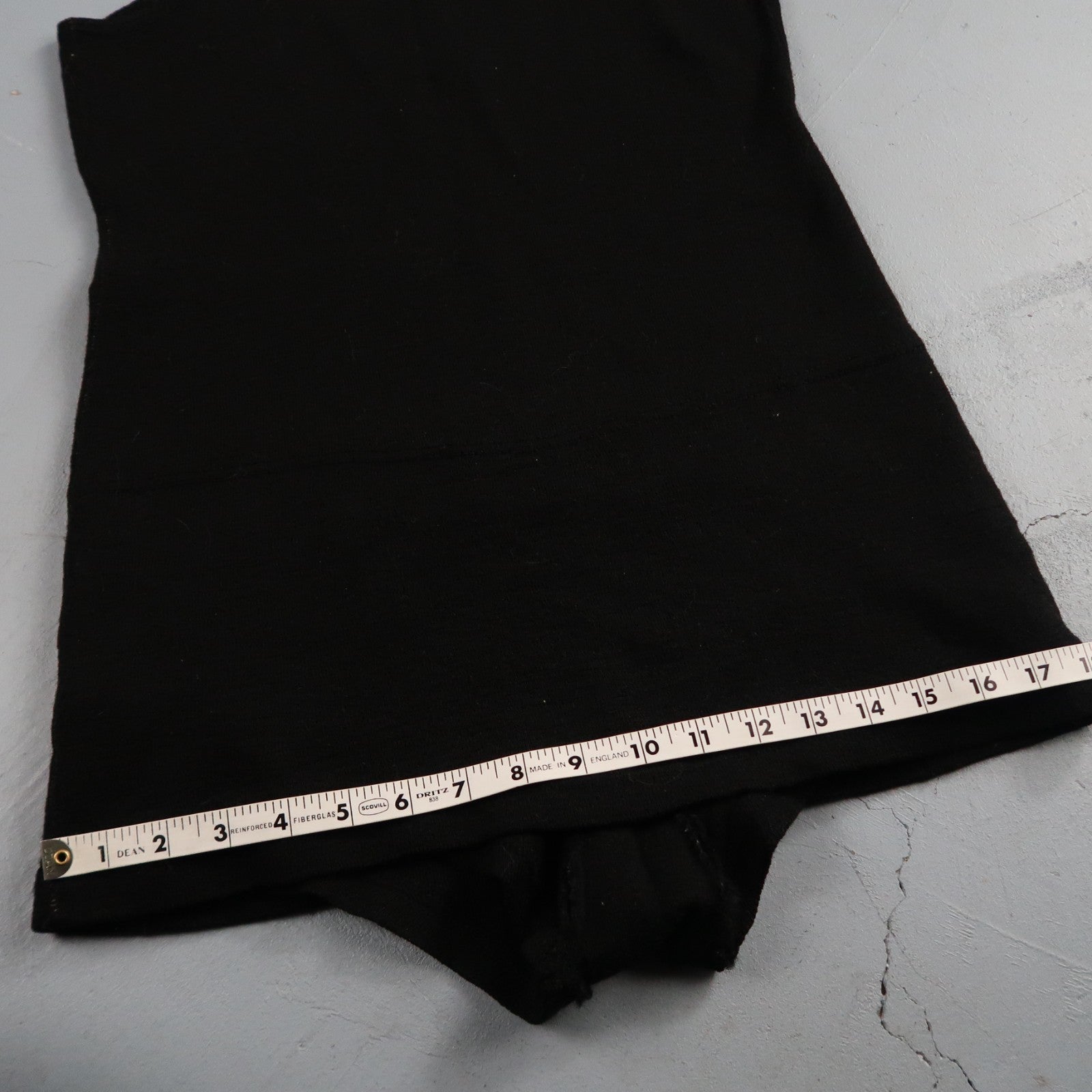 Antique 1920s Black Solid Wool Bathing Suit Women Swimsuit Art Deco 20s 30s