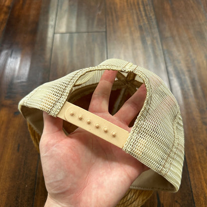 John Deere 50 Series VTG Hat Cap Snapback 90s Leather Corduroy Brown