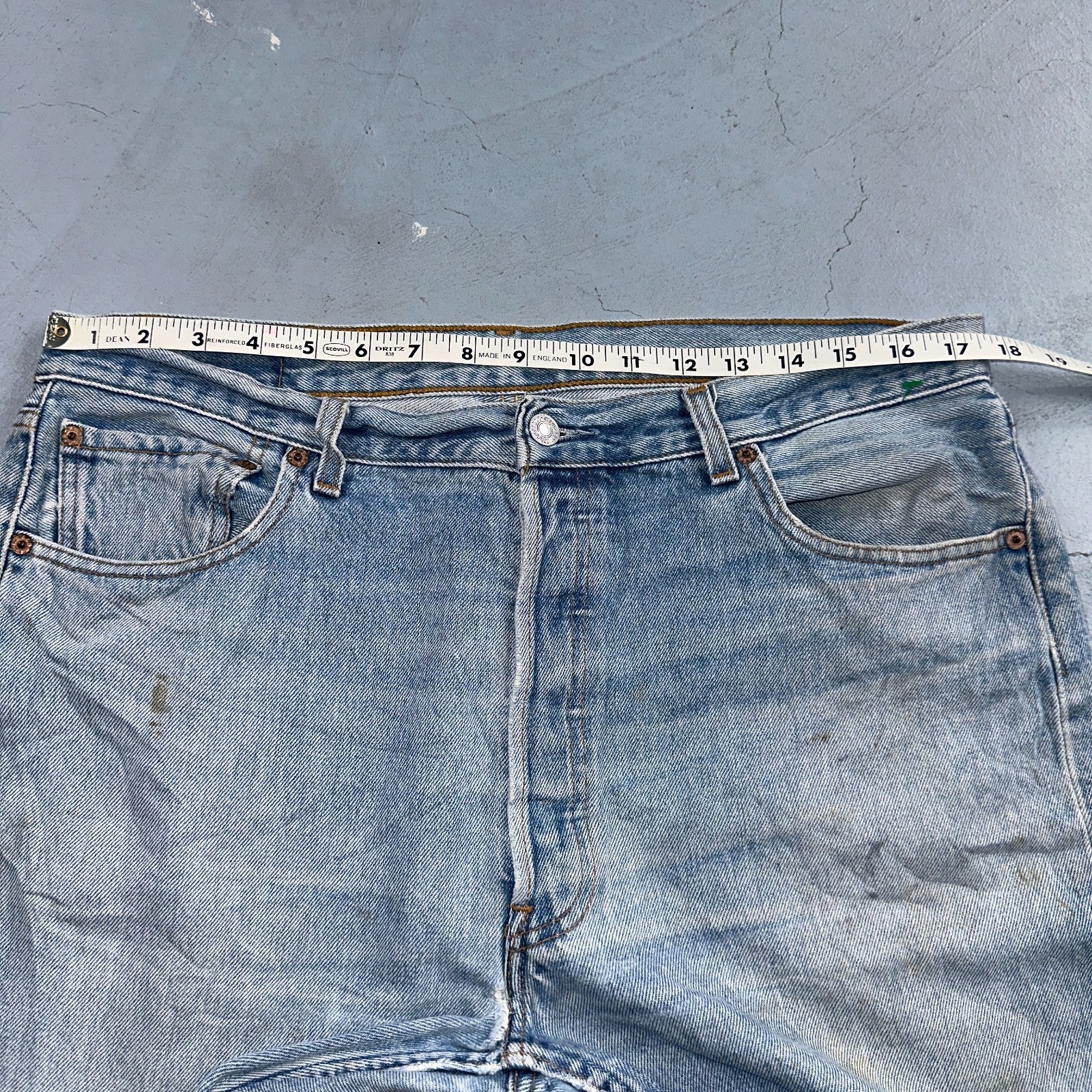 Levis 501 Vintage 90s Mex XX Straight Leg Jeans Blue Light Wash 36x30 Act 35x25