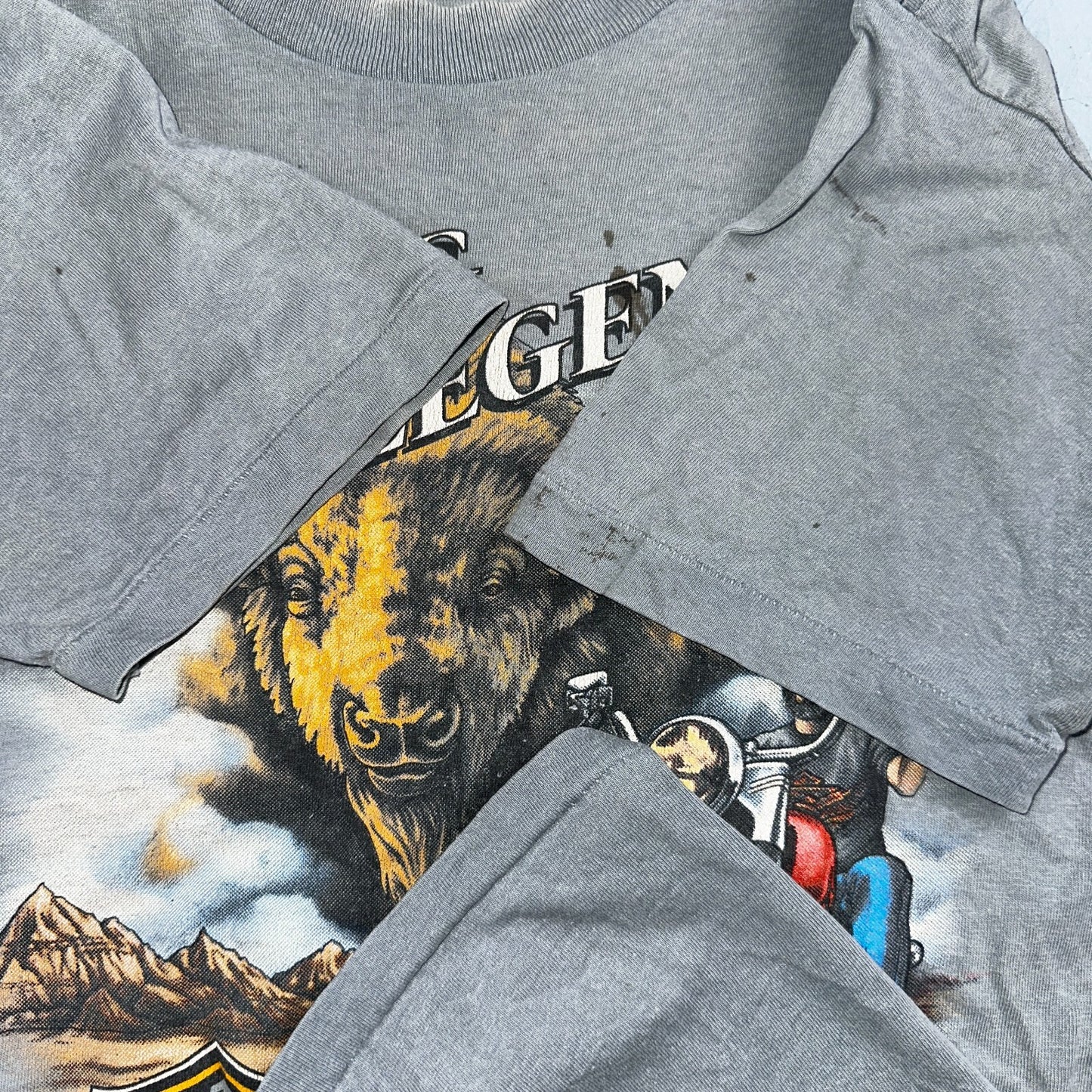 Vintage Harley Davidson 3D Emblem Living Legends Single Stitch Shirt Bison 1992