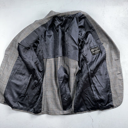 VTG Mens 3 PC Suit 42 Jacket Coat Pants Vest Plaid Rockabilly 70s 1970s Brown