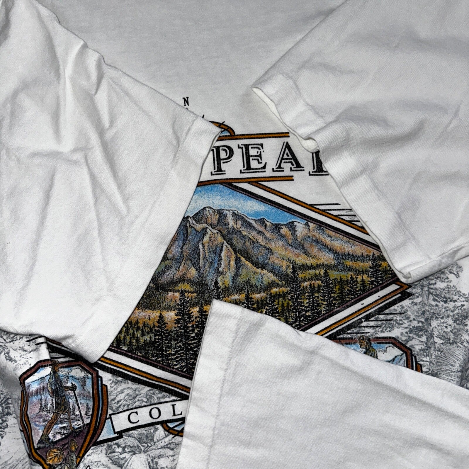 Pikes Peak Colorado Travel Anvil 90s VTG T Shirt Single Stitch Trees Explore