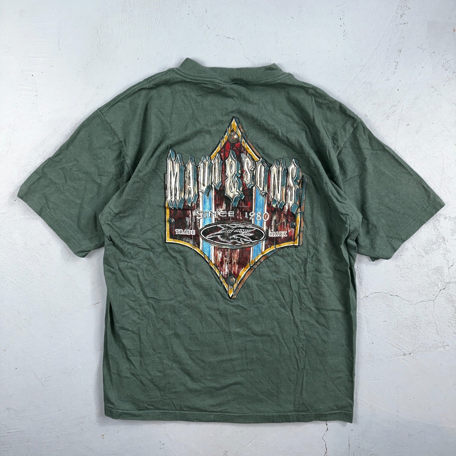 Maui & Sons Shark 90s VTG T Shirt Gameshark Ocean Hawaii USA Single Stitch