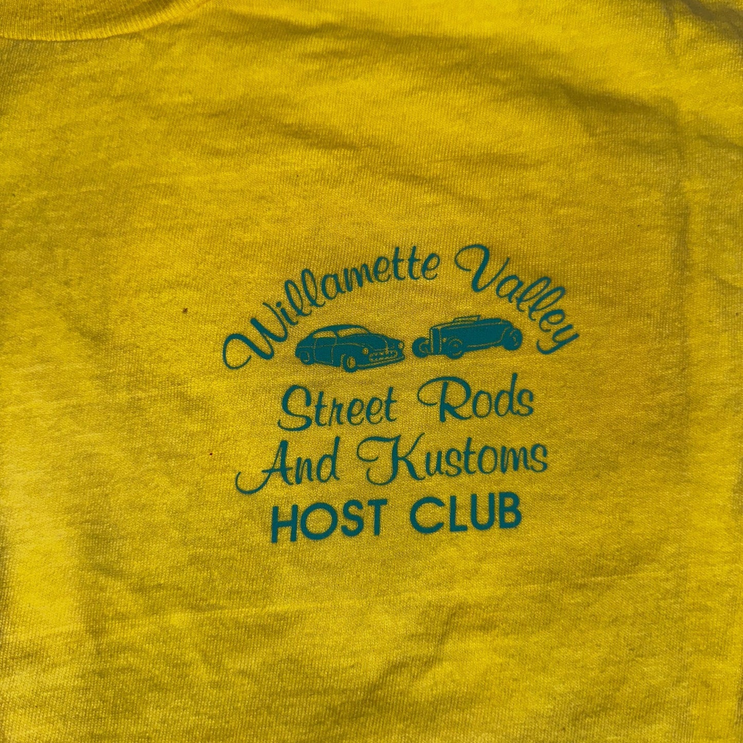 Good Guys Salem Oregon Hanes 80s VTG T Shirt Yellow Single Stitch Cars Racing