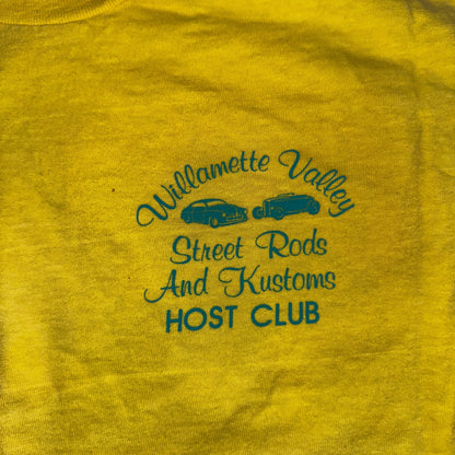 Good Guys Salem Oregon Hanes 80s VTG T Shirt Yellow Single Stitch Cars Racing
