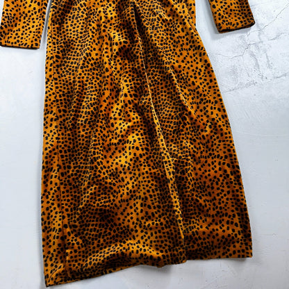 VTG ENT Jacket Womens Cheetah Outdoors Entrancy USA 70s Rockabilly Long Coat