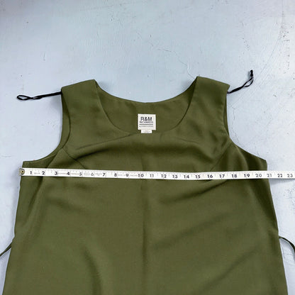 R&M Richards Karen Kwong Womens Maxi Dress Size 14 Green Simple Sleeveless VTG
