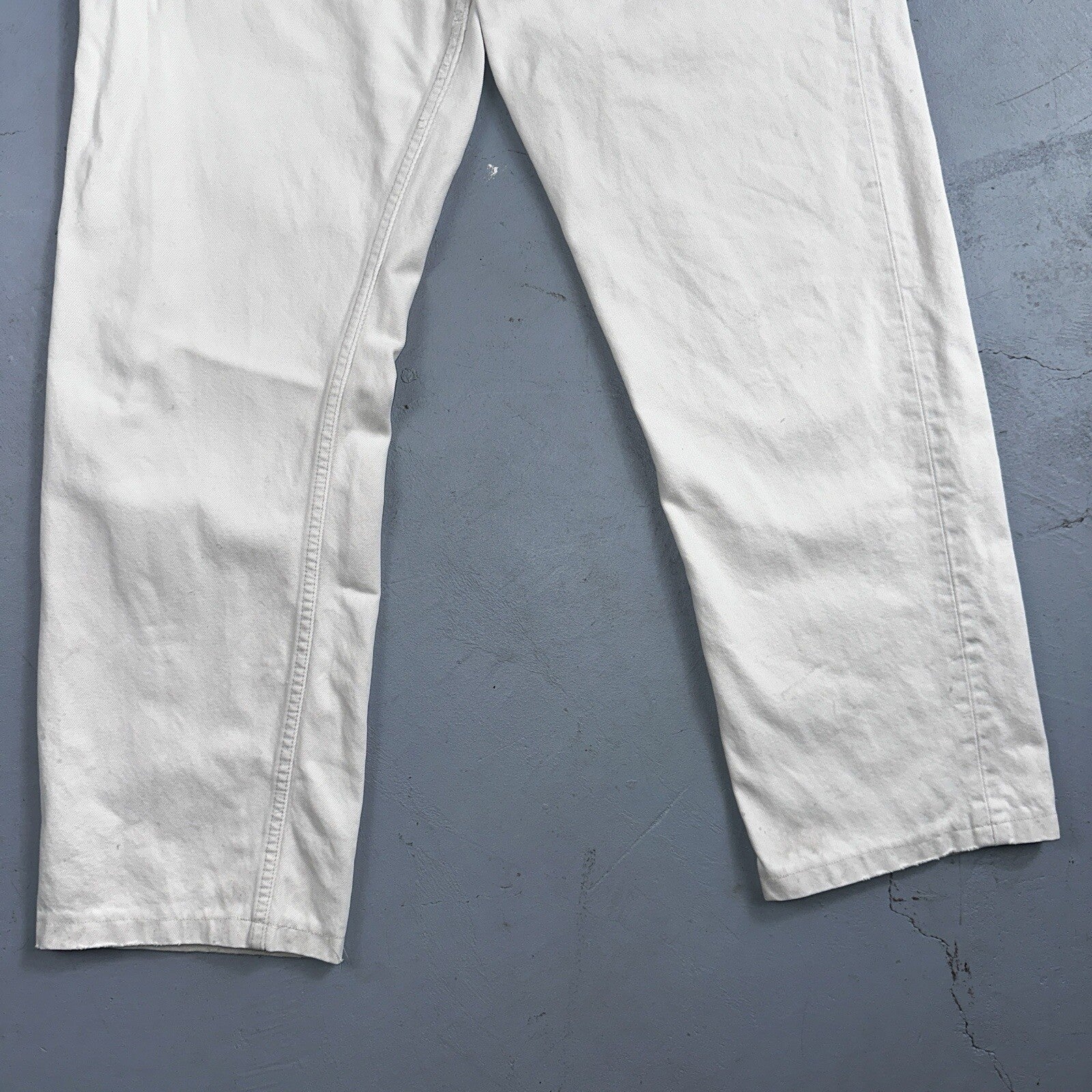 Levis 501 Vintage 90s XX Straight Jeans White Bleached 36x36 Act 30x28 Altered