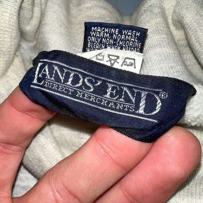 Lands End VTG Mens Large Long Sleeve Gray Turtleneck Shirt USA MADE