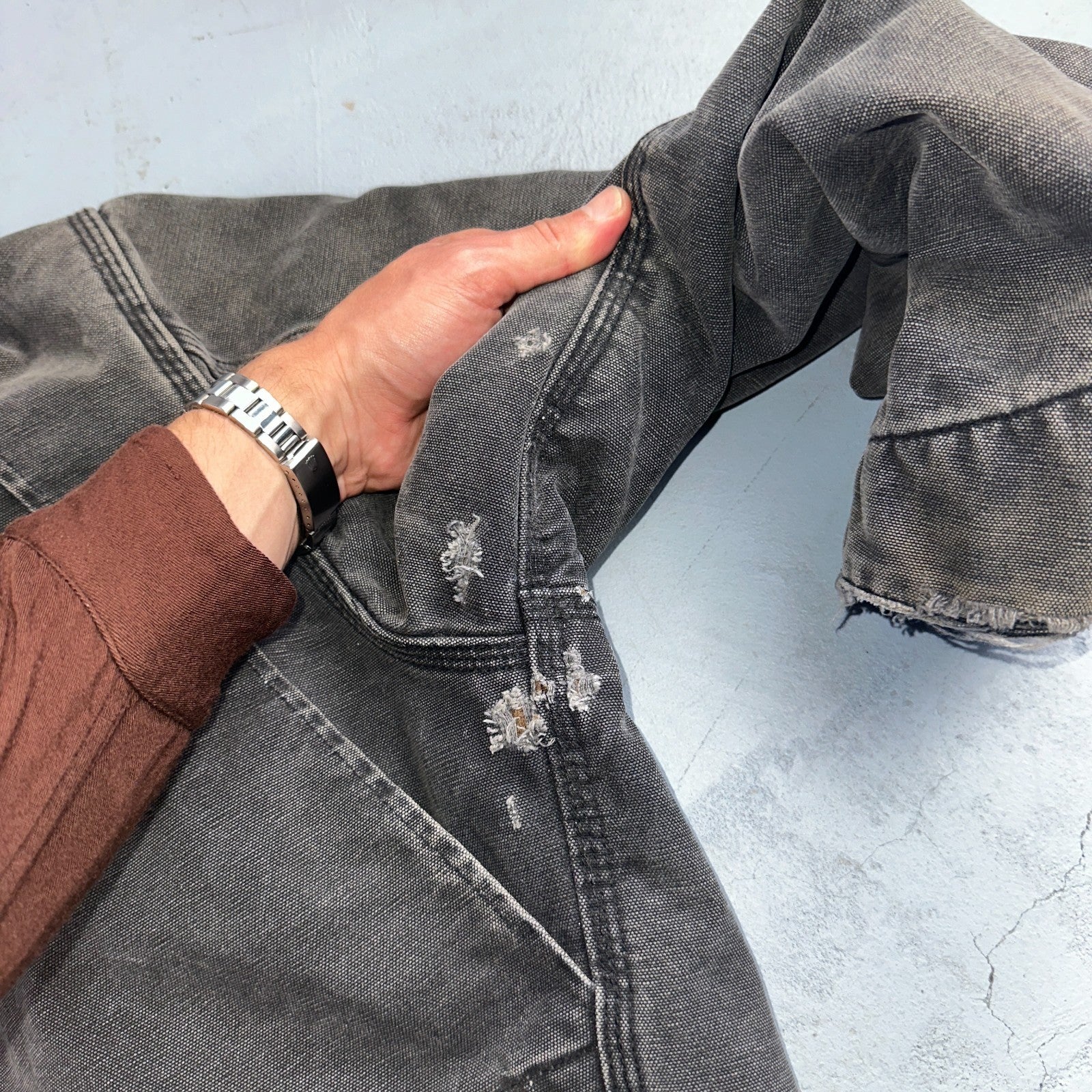 Carhartt VTG Detroit Jacket Men's 2XL Lined Blanket Workwear J97 BLK Thrashed