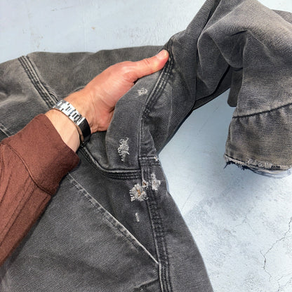 Carhartt VTG Detroit Jacket Men's 2XL Lined Blanket Workwear J97 BLK Thrashed