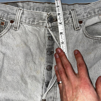 Levis 501 Vintage 90s USA XX Straight Leg Jeans Gray Light Wash 36x32 Act 33x30