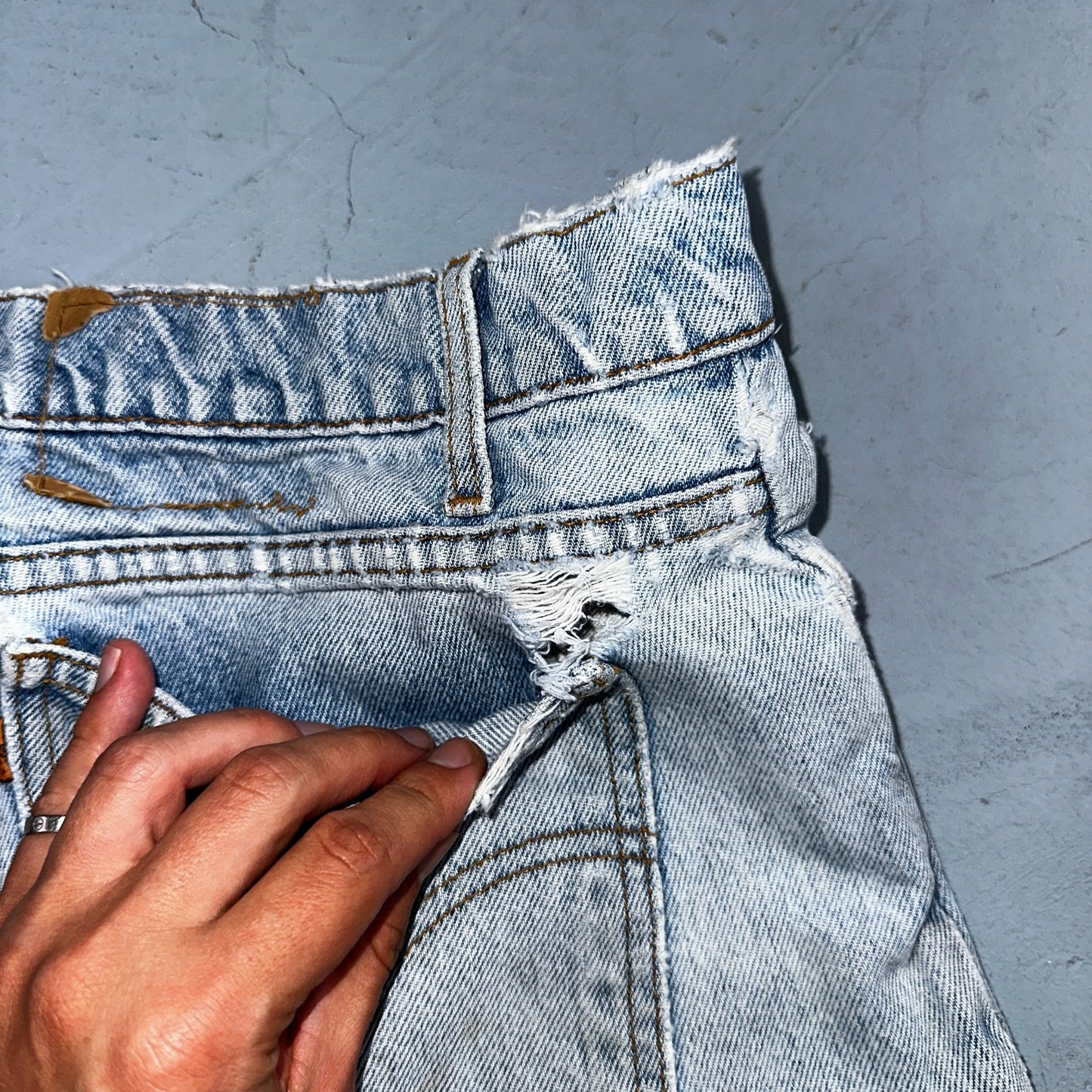 Levis 550 Vintage 90s USA Orange Tab Relaxed Blue Ligh Wash Jeans 36x32 Ac 33x30