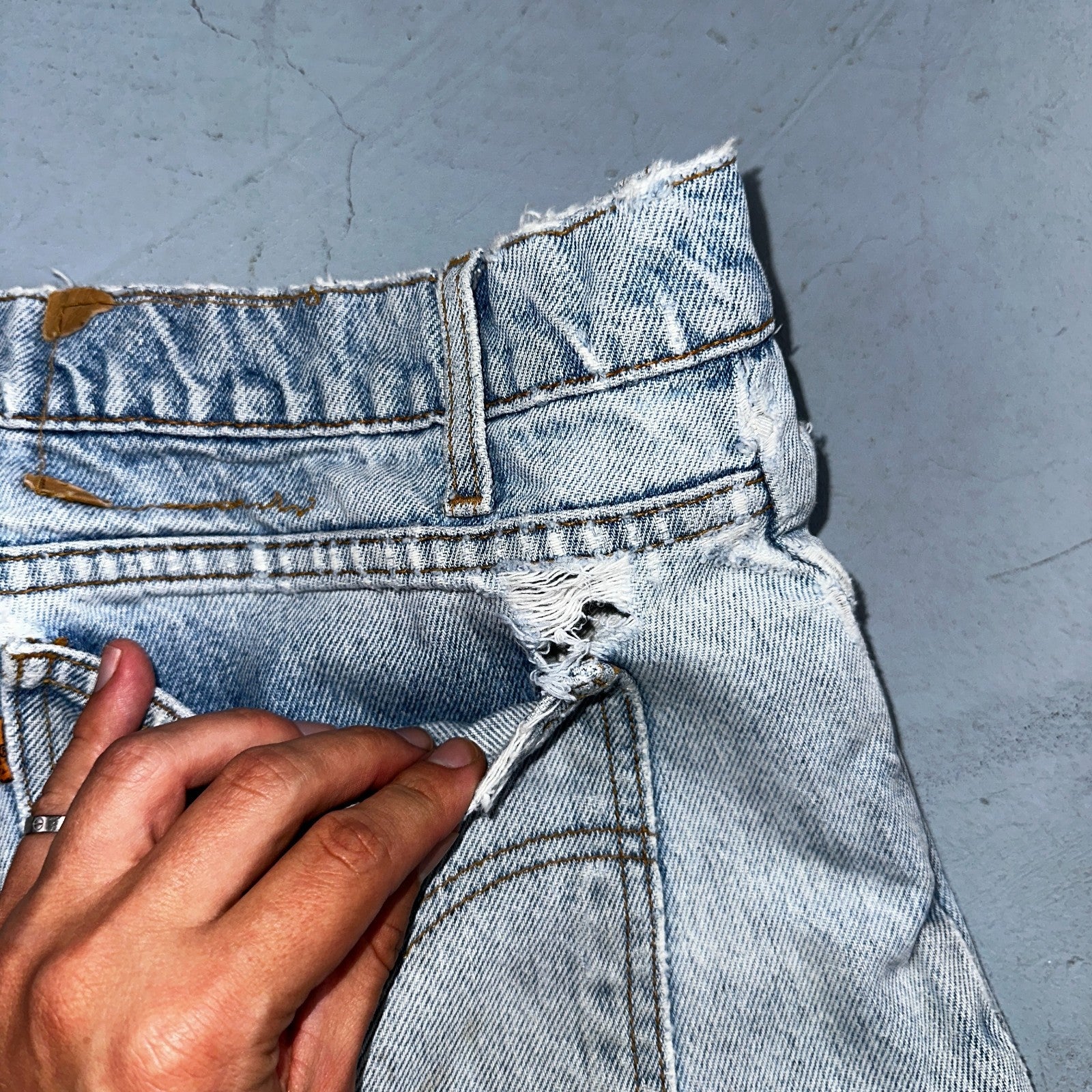 Levis 550 Vintage 90s USA Orange Tab Relaxed Blue Ligh Wash Jeans 36x32 Ac 33x30