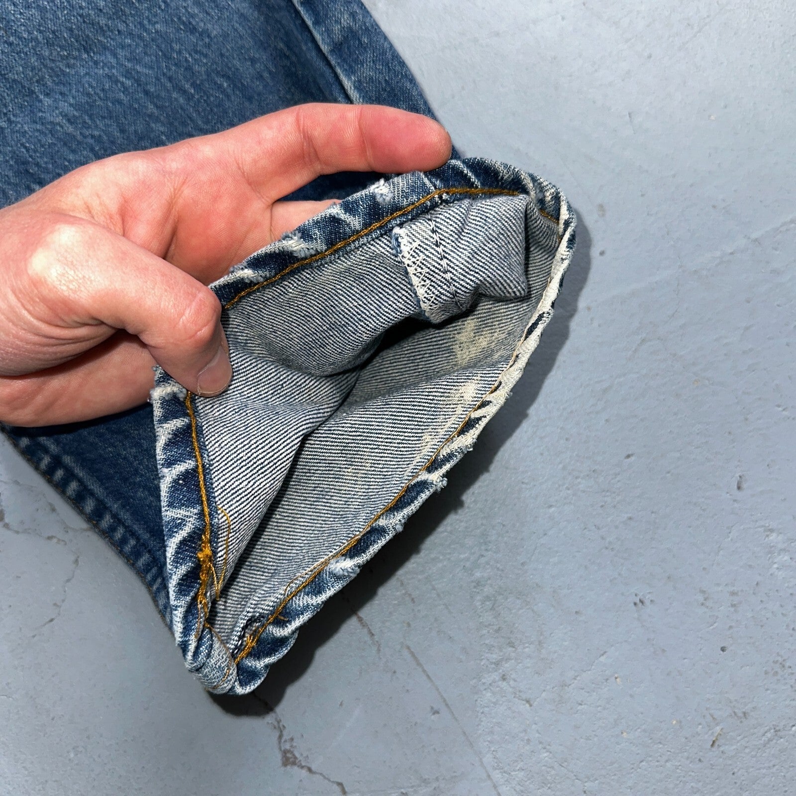 Levis 501 Vintage 80s USA XX Straight Leg Jeans Blue 20502 Paint 34x32 Act 32x30