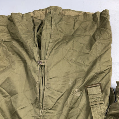 1950 US Army OD-7 Overcoat Cotton No Liner Korean War Trench Coat Belted OG 107