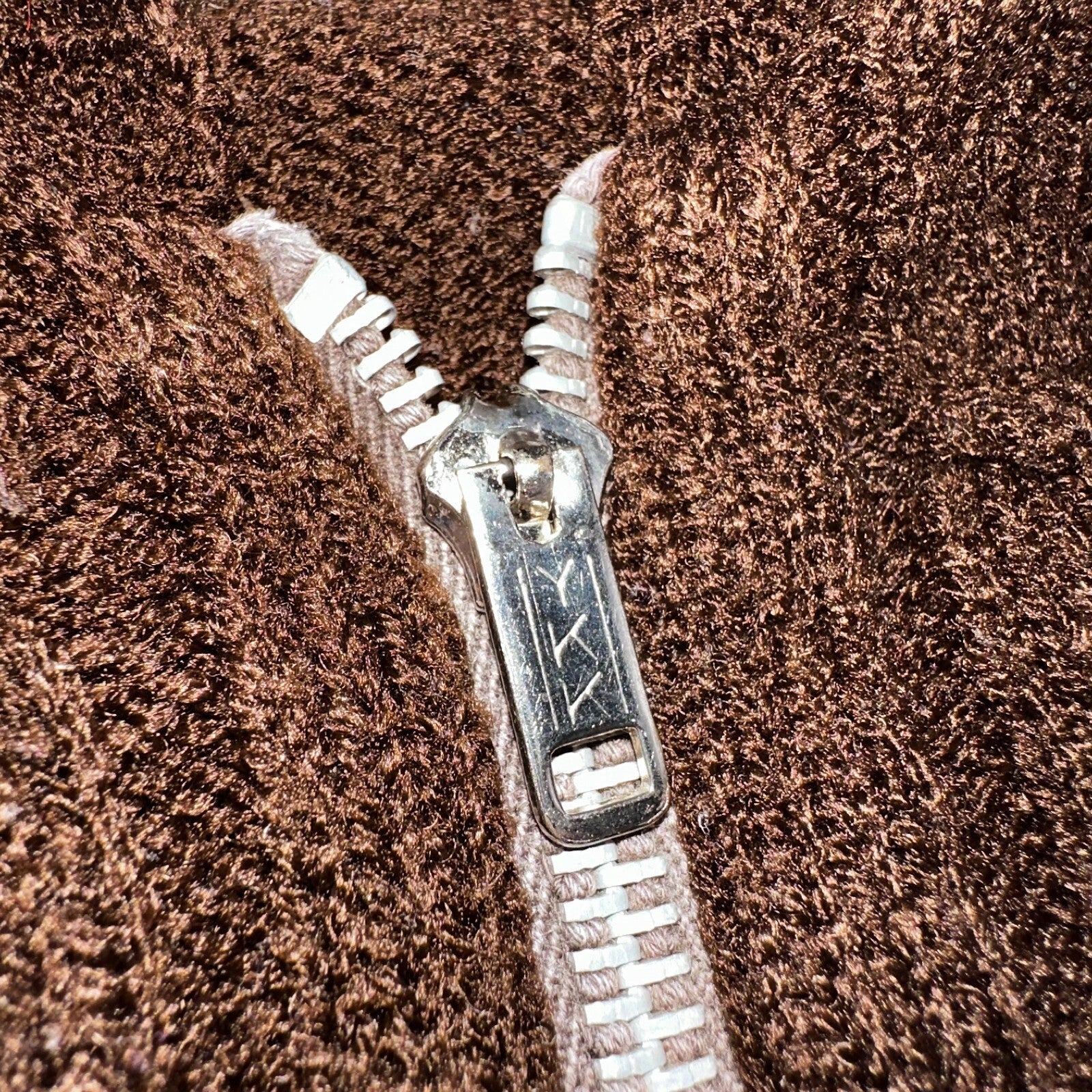 Vtg 70s Sears JR Hoodie Chunky Zip Up Sweater Brown Women's L 1970s Junior