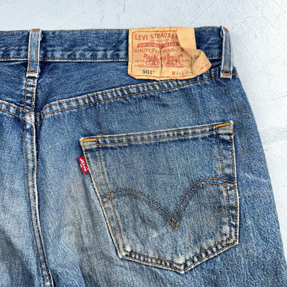 Levis 501 Vintage Y2K XX Straight Leg Jeans Blue Med Wash 34x34 Act 34x33
