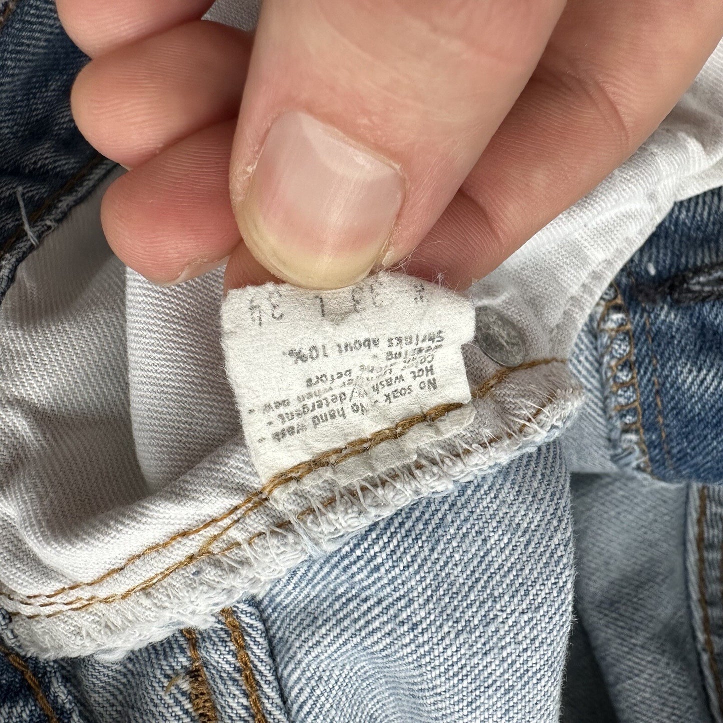 Levis Vintage 80s Redline Selvedge USA 501 XX Jeans Light Wash 33x34 Act 29x29