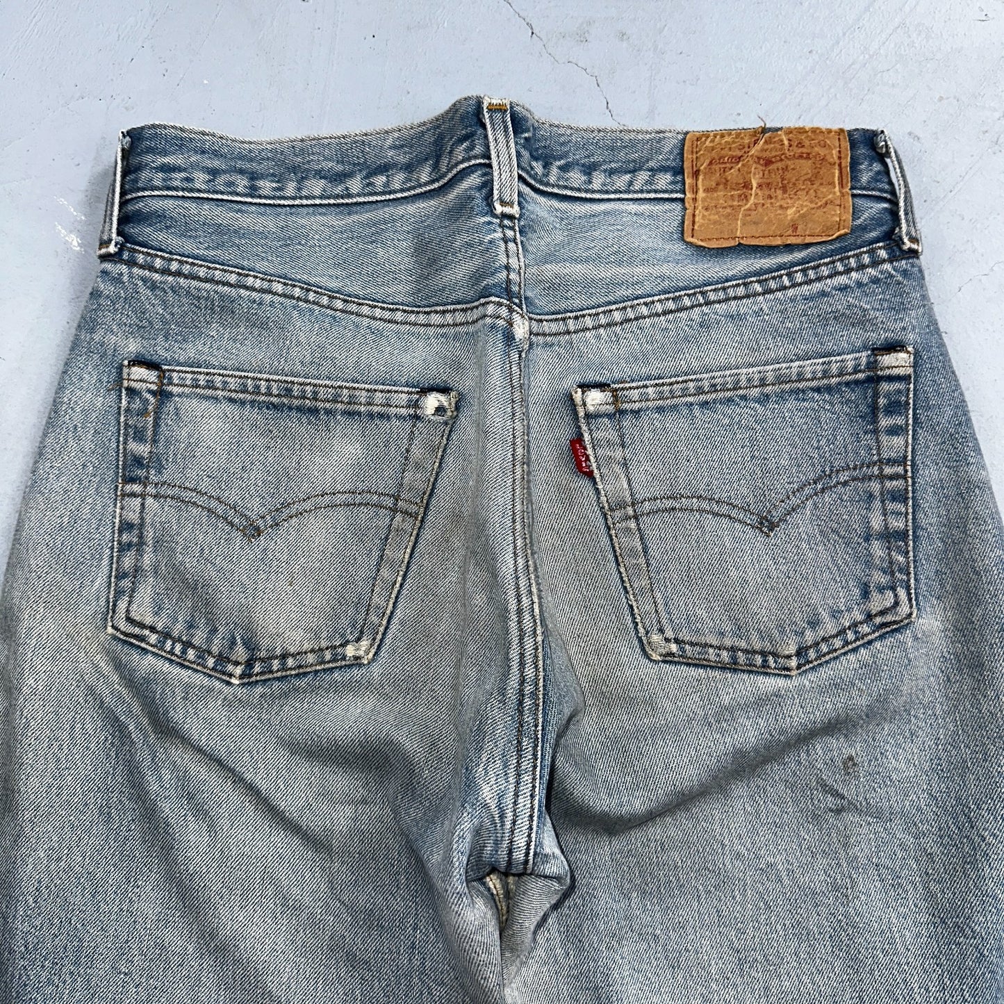 Levis 501 Vintage 80s Redline Selvedge USA XX Jeans Light Wash Worn Act 30x30