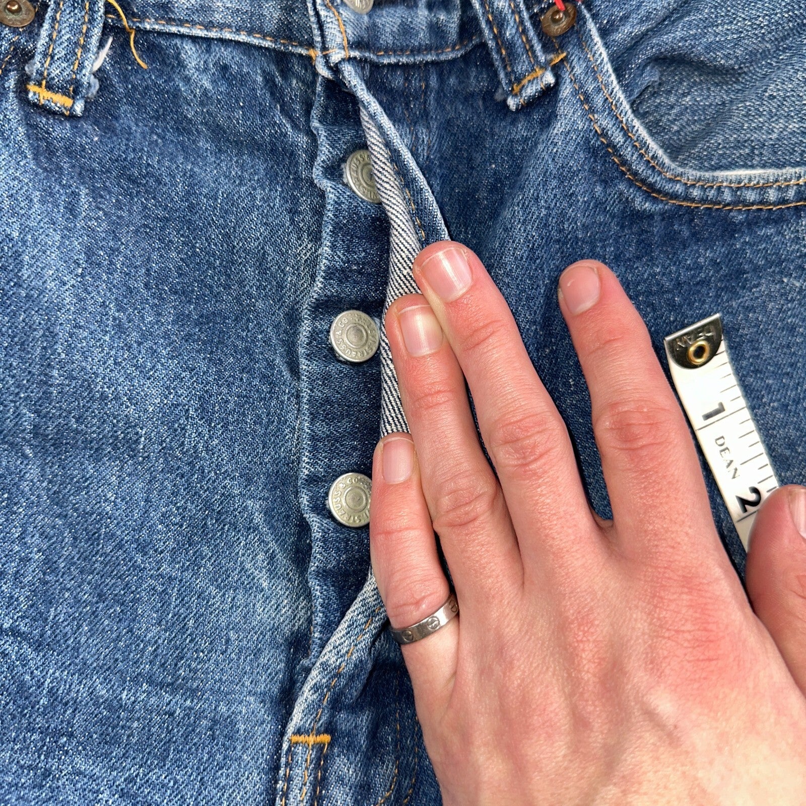 Levis 501 VTG 70s SS Redline Selvedge Jeans XX Med Wash 34x29 Act 31x25