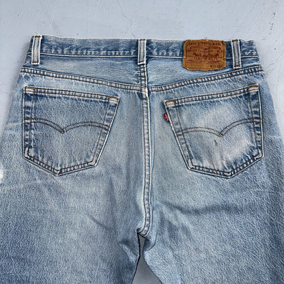 Levis 501 Vintage 90s USA XX Straight Leg Jeans Blue Light Wash 35x36 Act 32x27