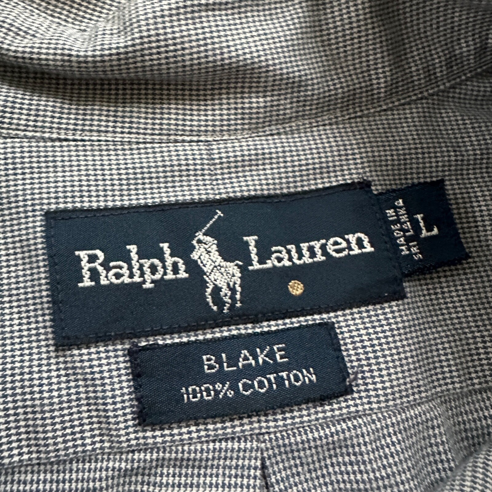 Polo Ralph Lauren Size L Blake Button Down Shirt Blue Check Pony