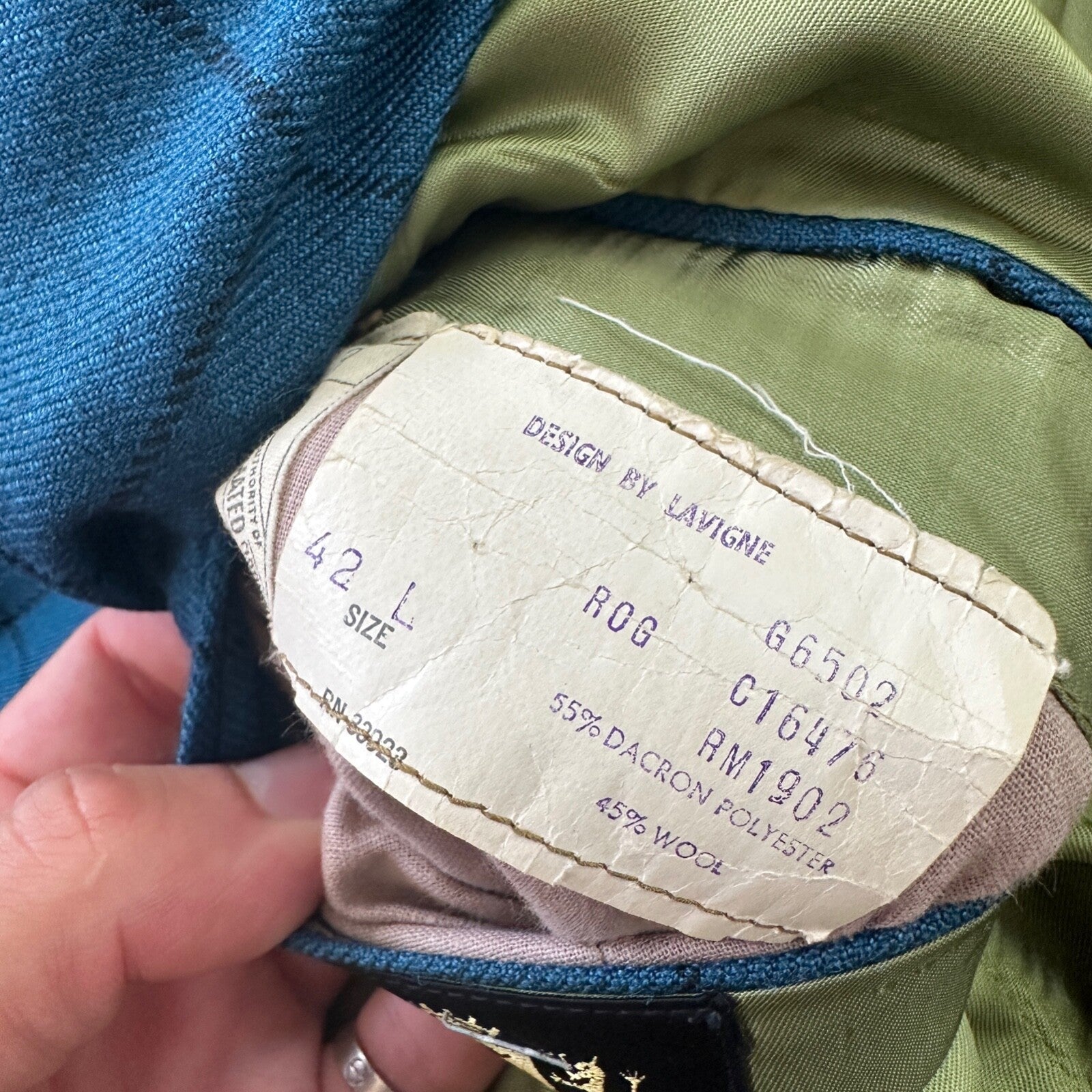 1960s 1970s Blue Pinstripe VTG Suit Jacket Sportcoat 42 Wool Checker Rockabilly