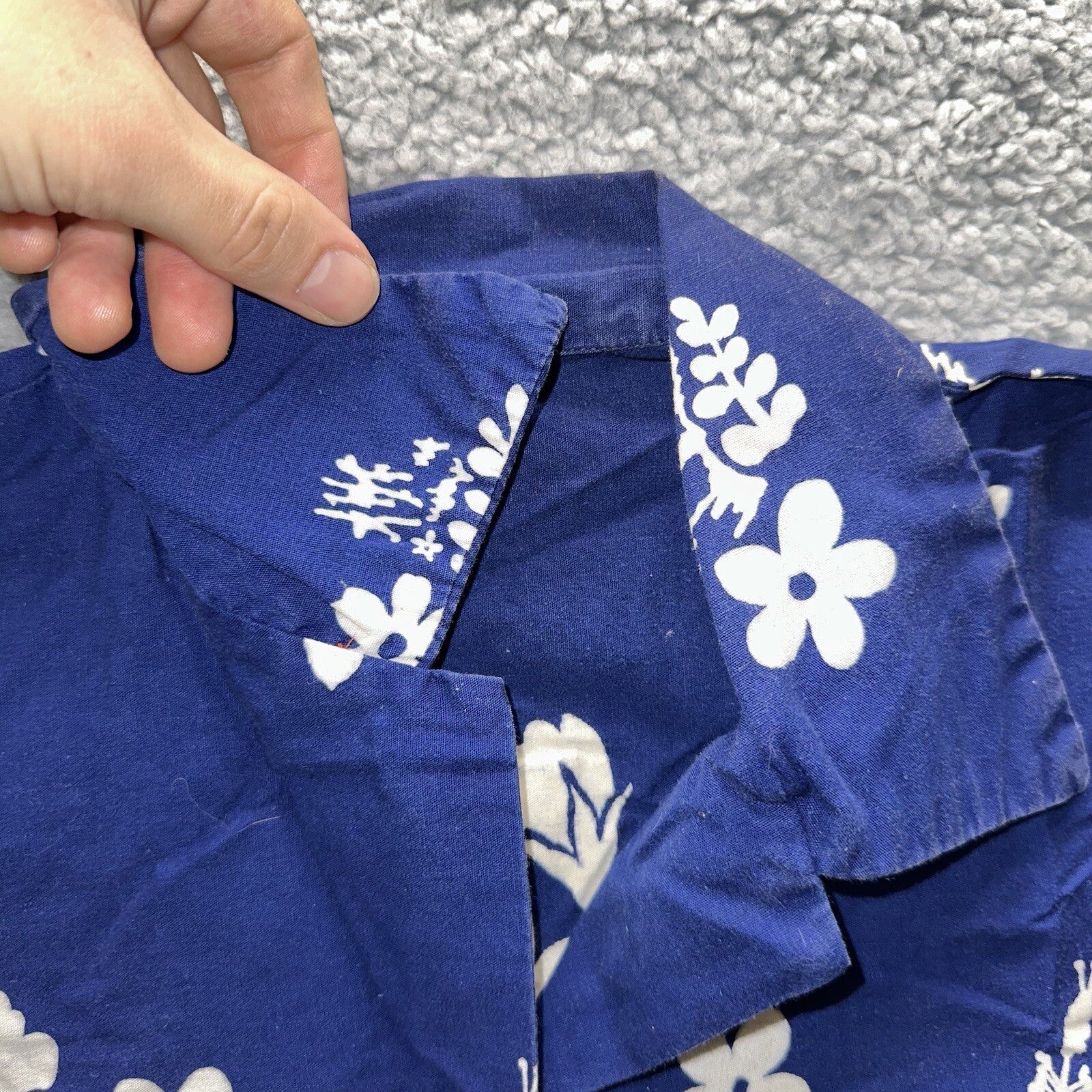 Vintage 50s Hawaiian Aloha Print Shirt Rockabilly Honolulu 60s Button Ui Maikai