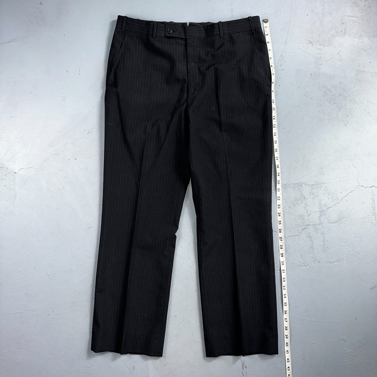 VTG Mens 3 PC Suit 42 Jacket Coat Pants Black Vest Rockabilly 70s American Trend