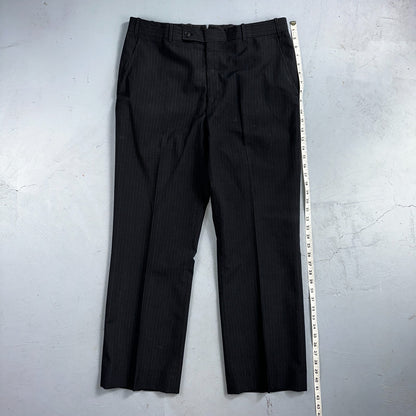 VTG Mens 3 PC Suit 42 Jacket Coat Pants Black Vest Rockabilly 70s American Trend