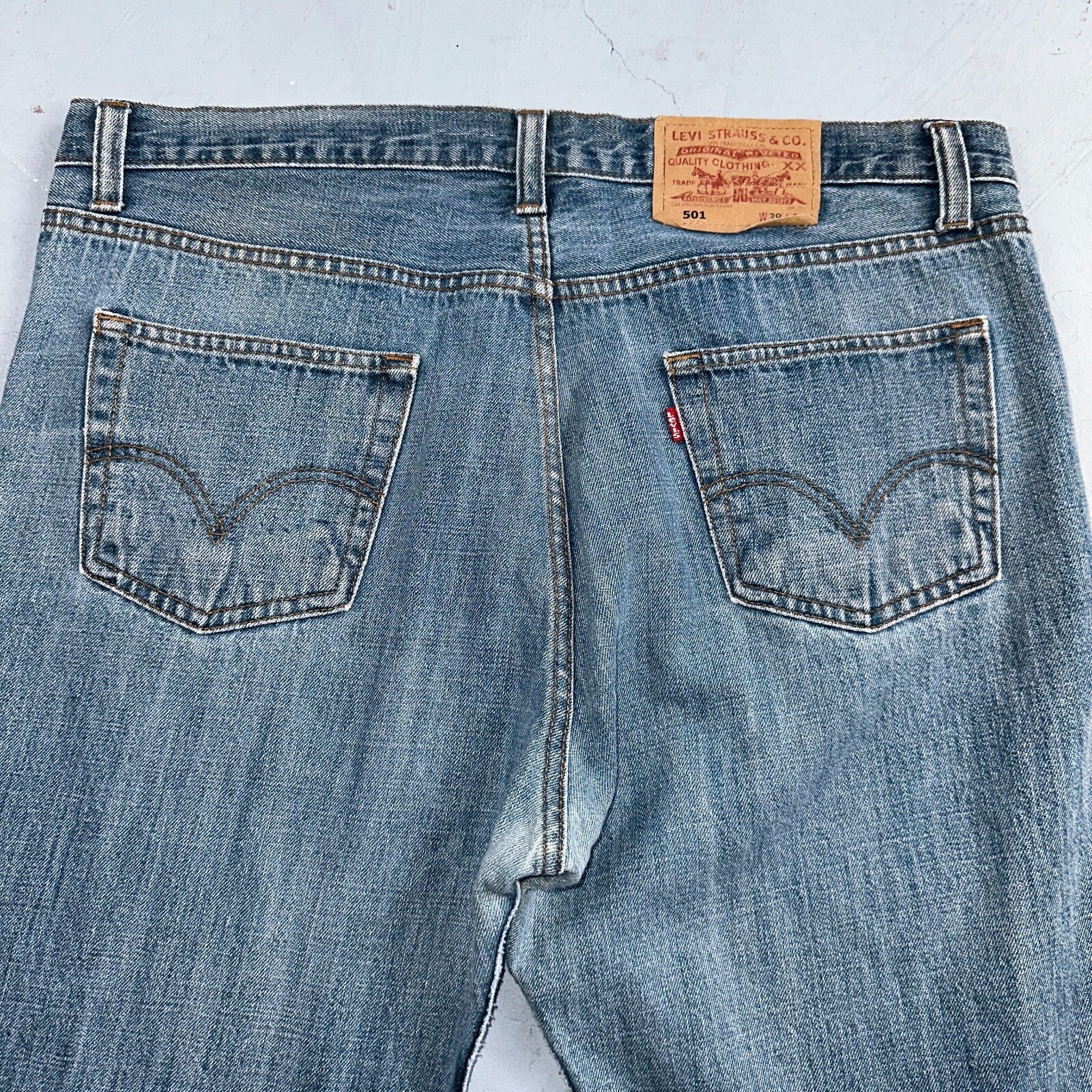 Levis 501 Vintage Y2K XX Straight Leg Jeans Blue Med Wash 38x36 Act 37x29