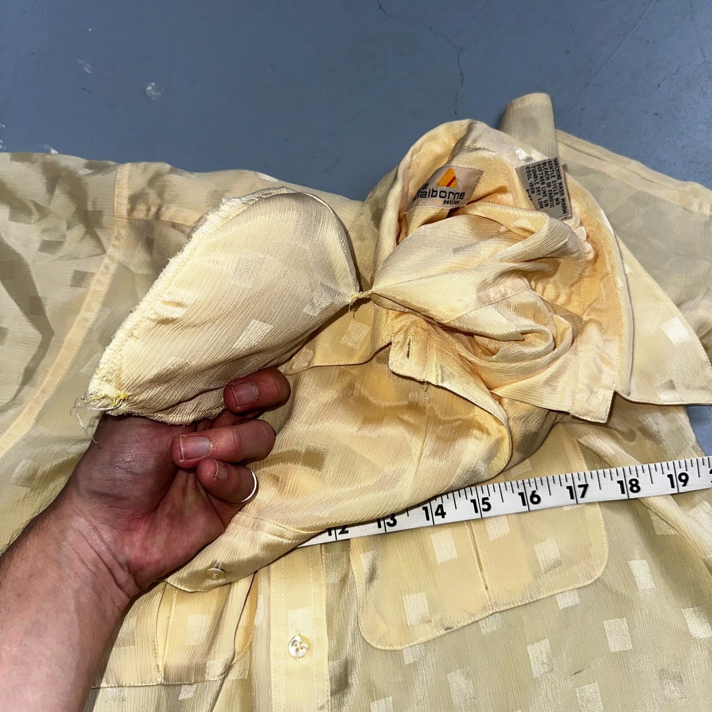 Liz Claiborne VTG Womens Button Front Blouse Shirt 8 P Crop Petite Checker