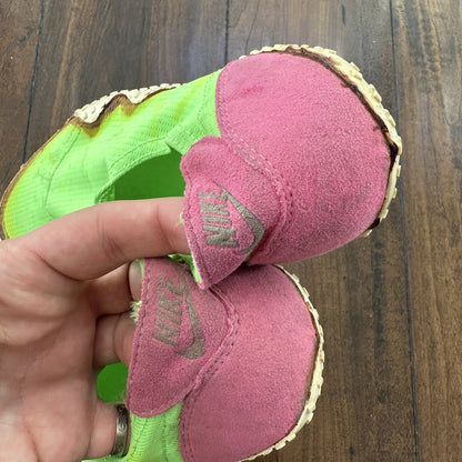 Vintage 80s Nike Aqua Sock Hot Pink Neon Green Size M 8-9 Rare 90s Unwearable