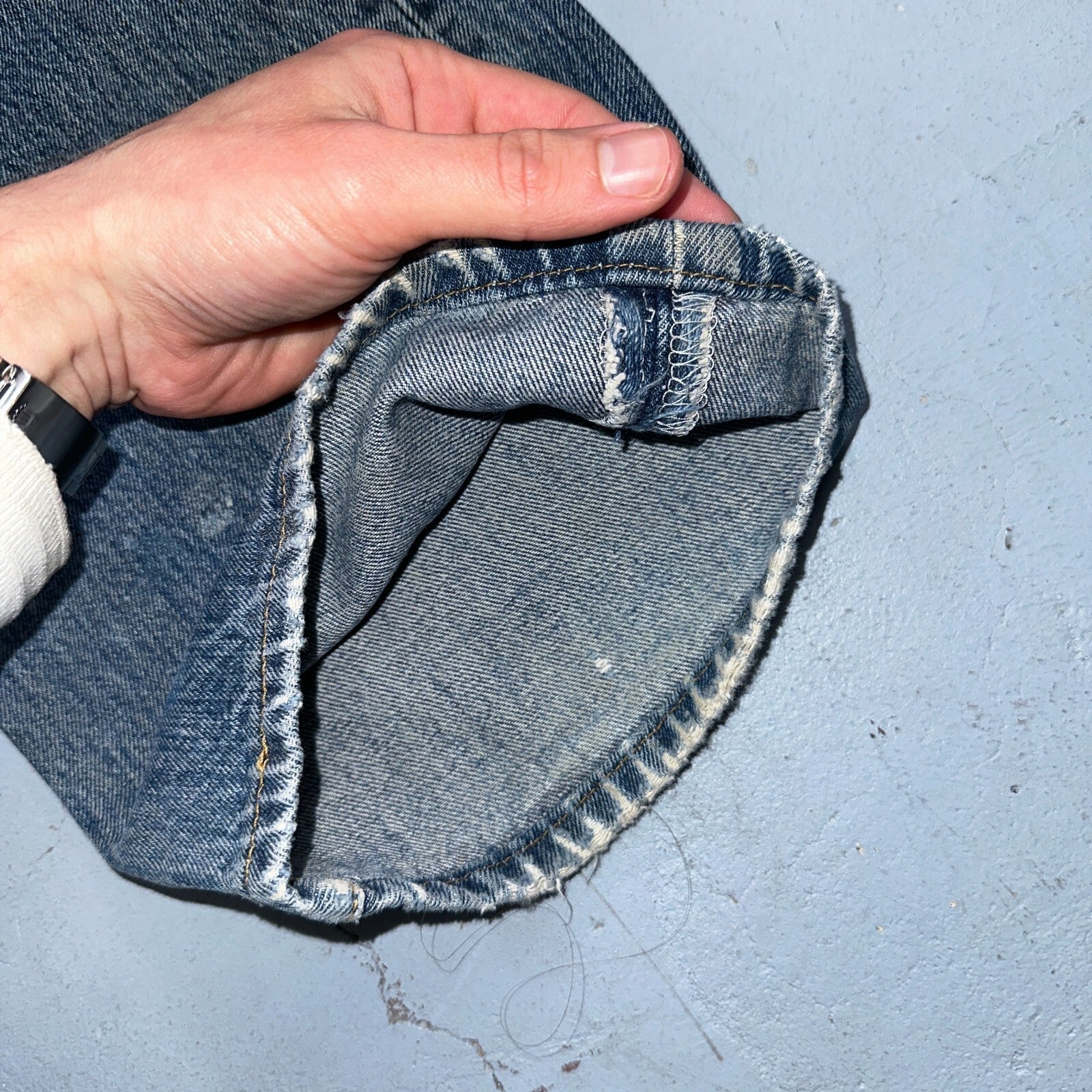 Levis 501 Vintage Y2K XX Straight Leg Jeans Blue Med Wash Paint 38x30 Act 38x29