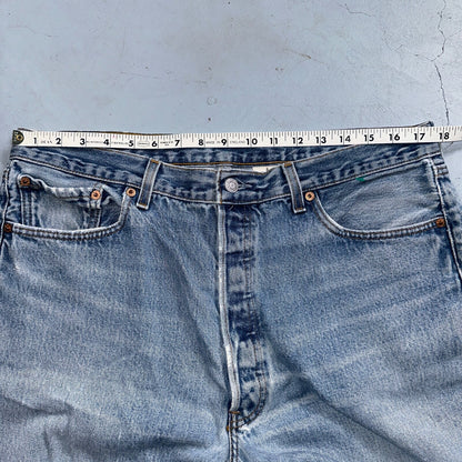 Levis 501 Vintage 90s XX Straight Leg Mexico Jeans 38x34 Light Wash Act 35x31