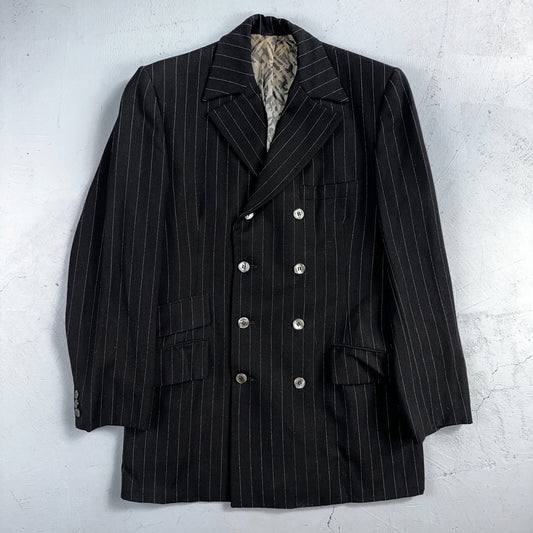VTG Mens Suit 36 Double Breast 8 Button Jacket Sport Coat Rockabilly 50s Striped