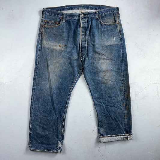 Levis 501 Vintage 80s Redline Selvedge USA XX Jeans Med Wash 48x30 Act 43x27