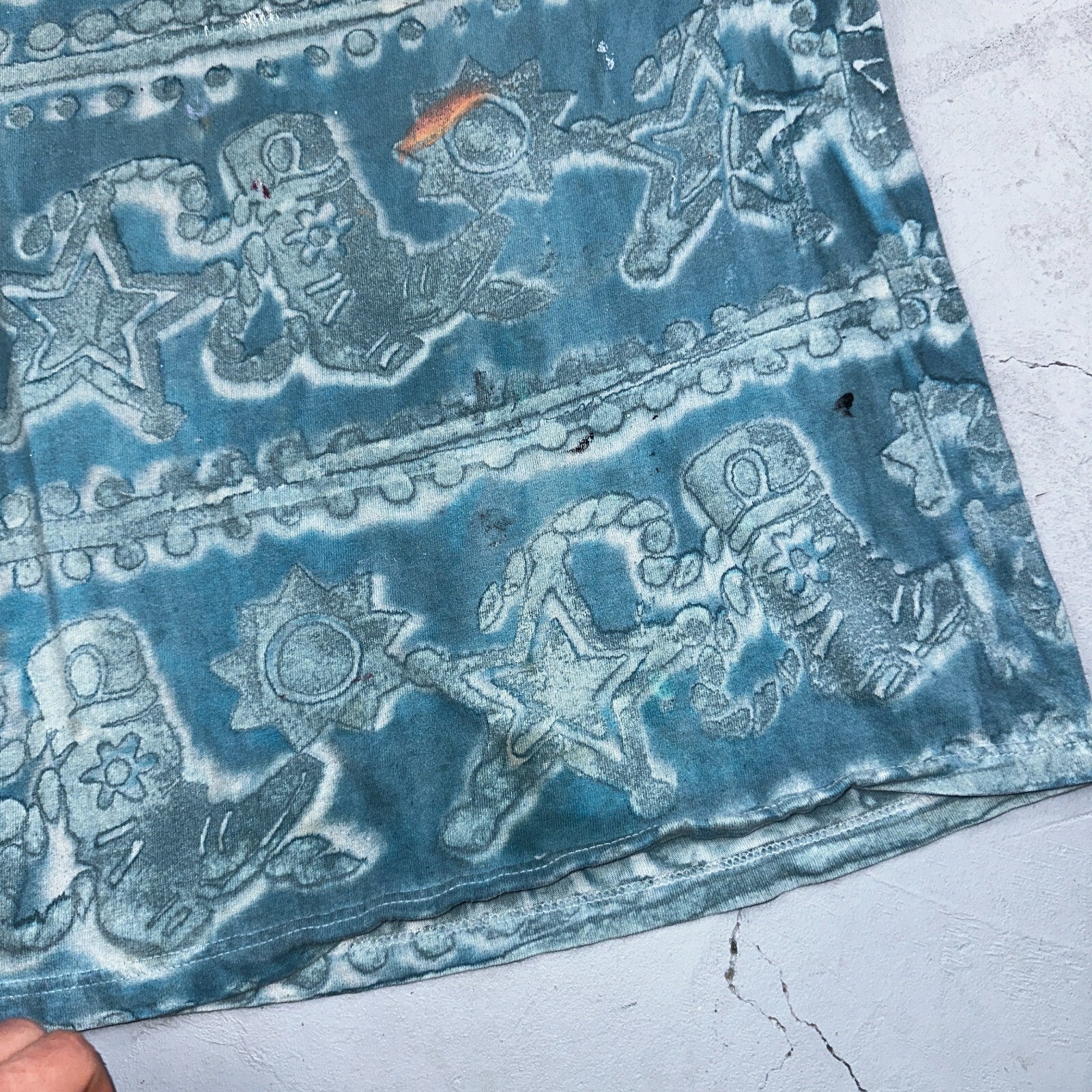 Tultex Tie Dye VTG T Shirt Medium Punk Rock Grunge Thrashed Paint Stained