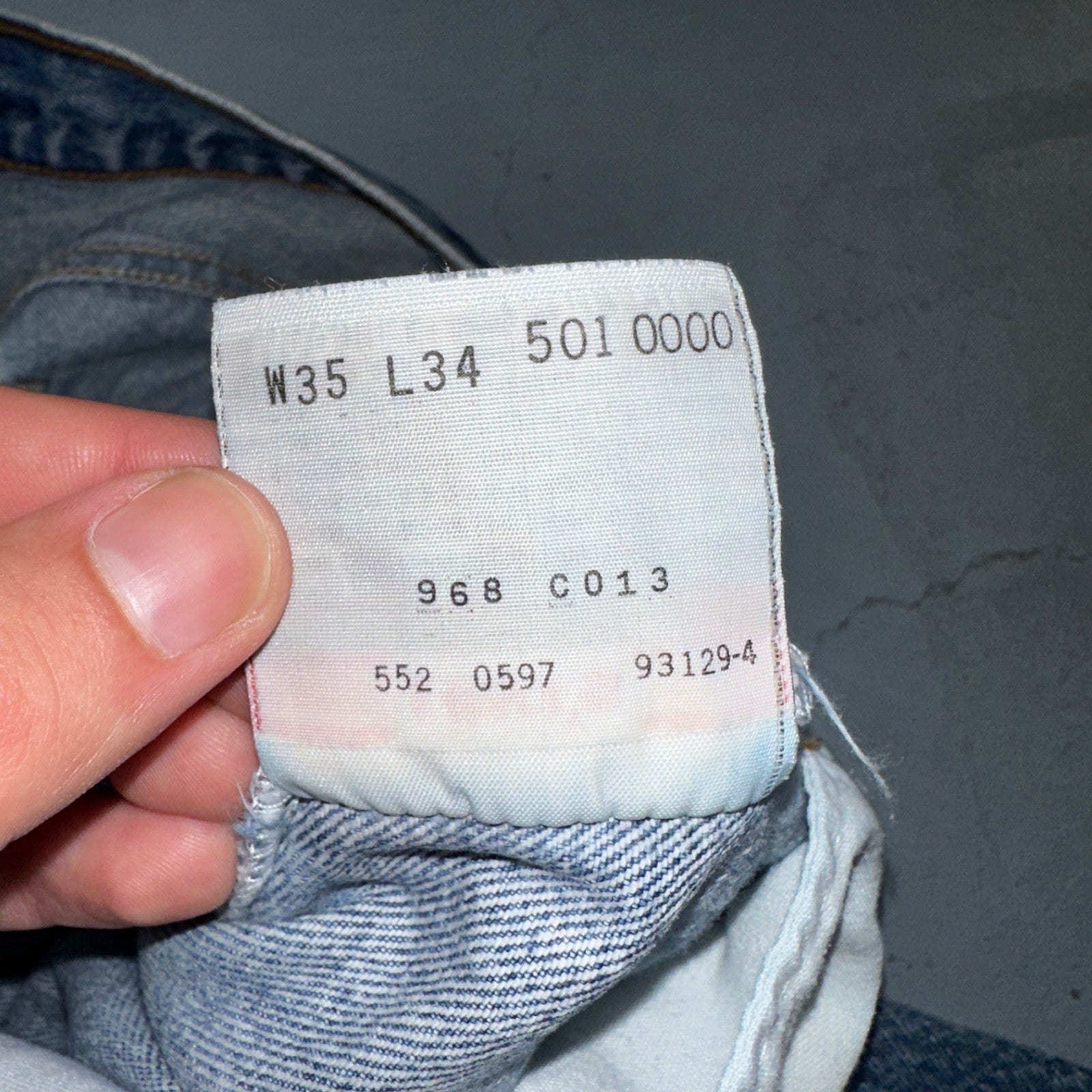 Levis 501 Vintage 90s USA XX Straight Leg Jeans Blue Light Wash 35x34 Act 33x31